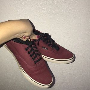 maroon vans with black laces